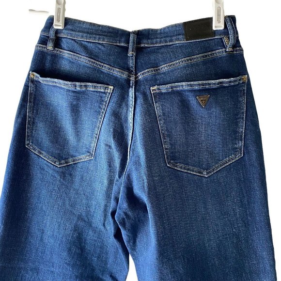 Guess Jeans Jacqueline Relaxed Fit Cropped Mid Rise Medium Wash Size 25 - Picture 4 of 8